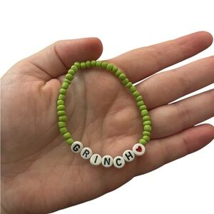 Christmas Beaded Bracelet Grinch Inspired